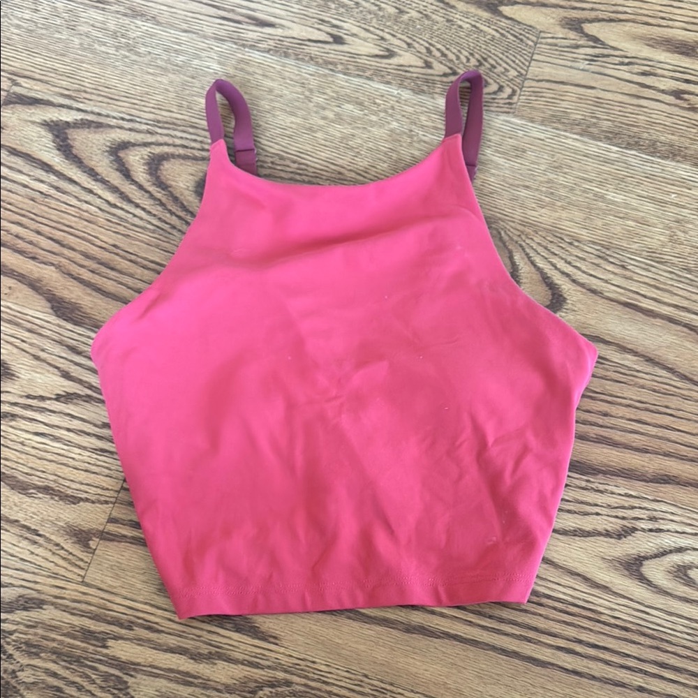 Athleta Pink Cropped Tank Top Fitted Style